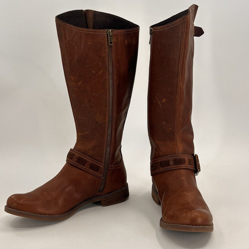 Timberland Savin Hill Tall Riding Boots Womens Sz 9.5 Brown Equestrian Leather